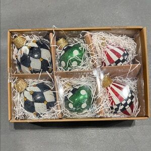MacKenzie-Childs Festive Ornament Collection - Black, Green, Red